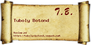 Tuboly Botond névjegykártya
