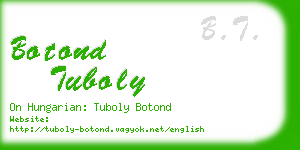 botond tuboly business card